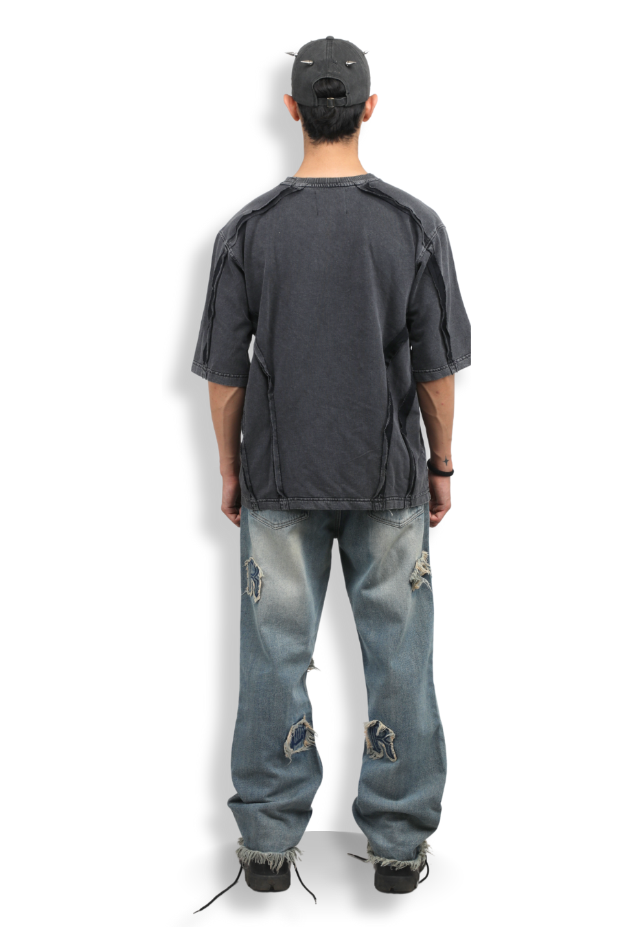 Scarstitch Tee - Charcoal black