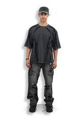Scarstitch Tee - Charcoal black
