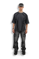 Scarstitch Tee - Charcoal black