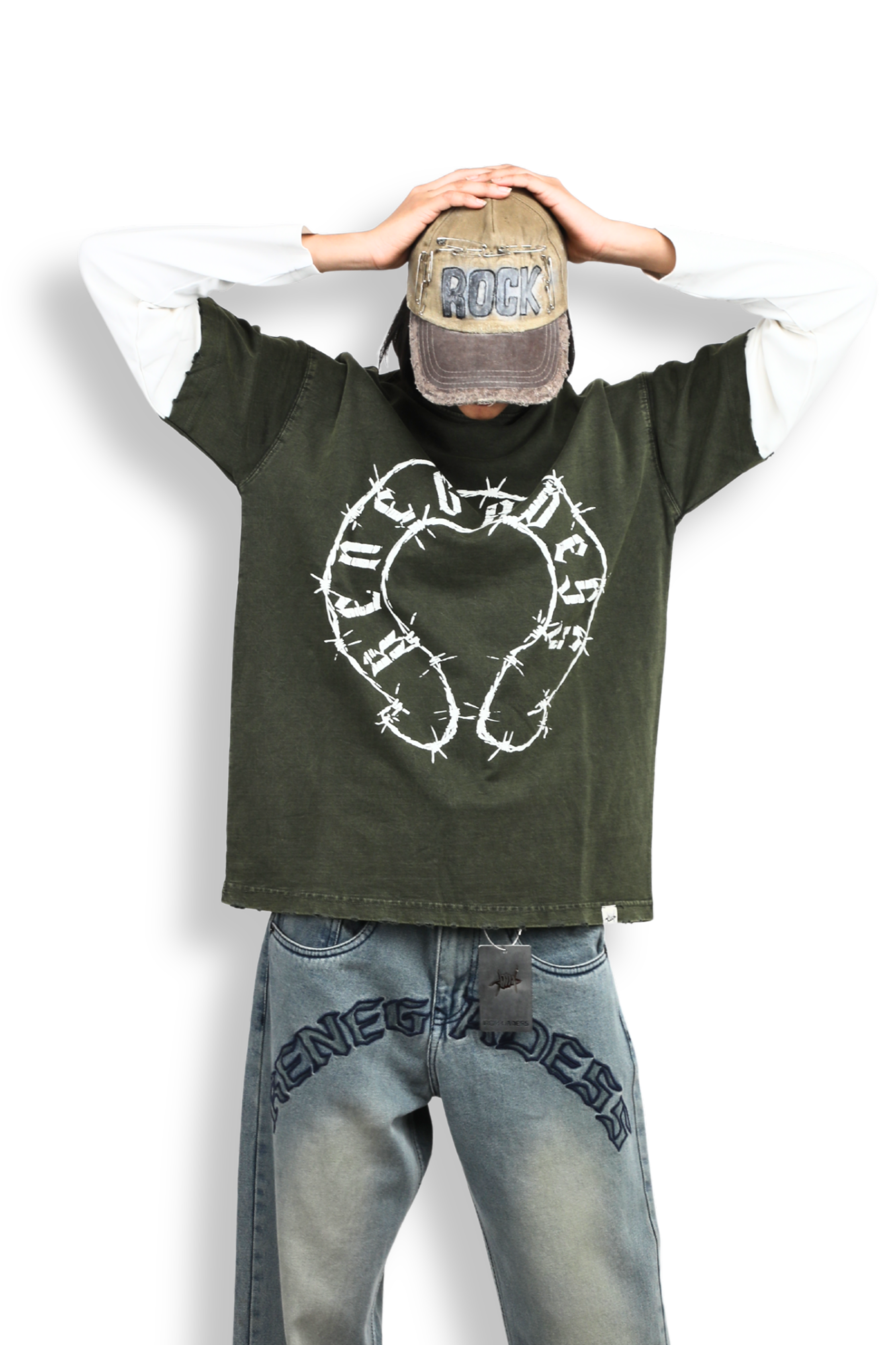 Wireborn Tee - Dusky green