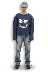 Frayed Collage Denim - Washed Blue
