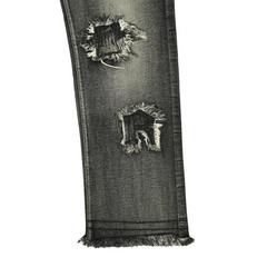 Frayed Collage Denim - Washed Black